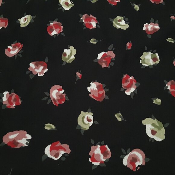 Chapter One Top Womens Large Black Floral Short Sleeve Lined 38 in Chest - Picture 8 of 13